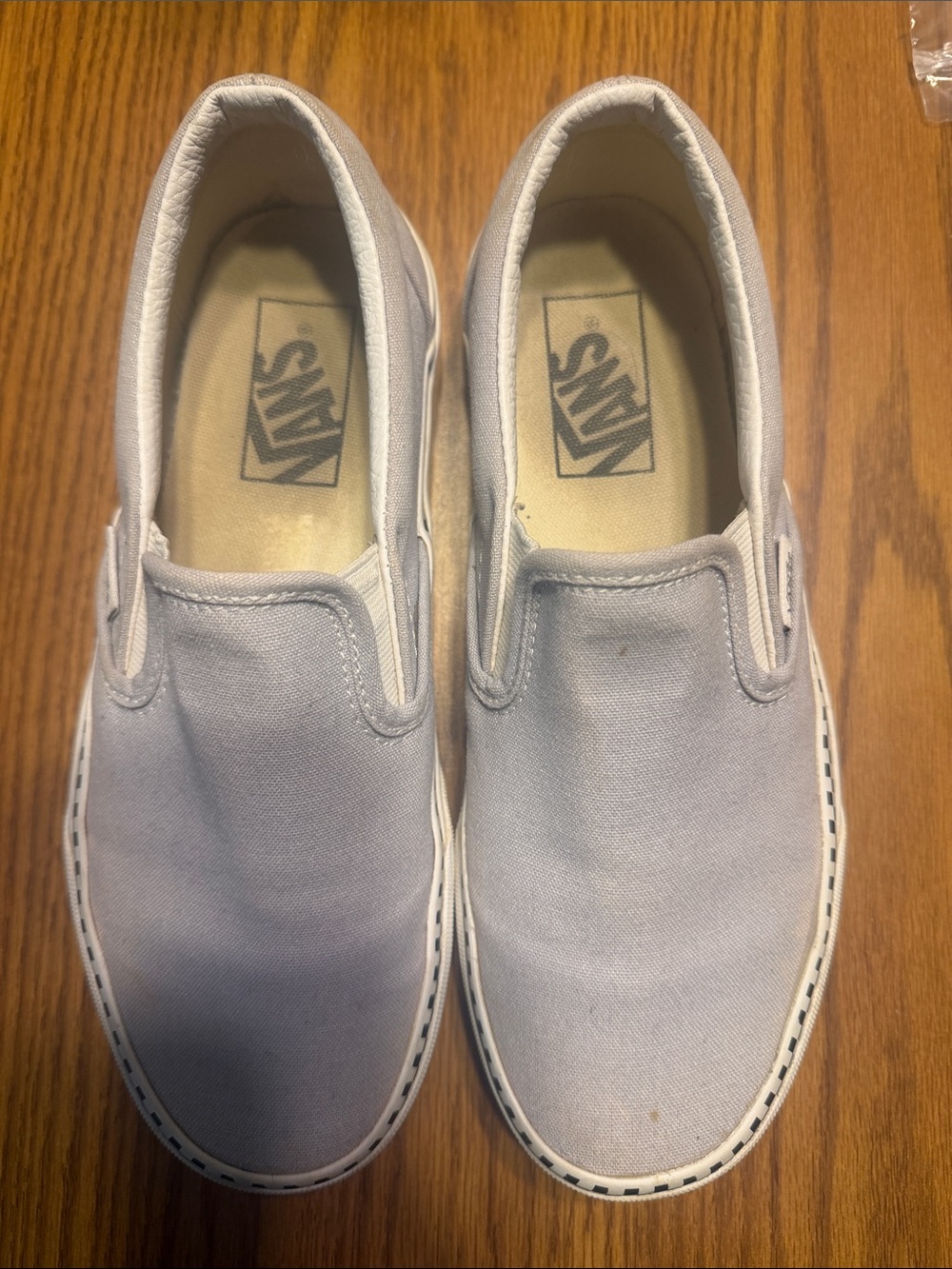Vans Kids Slip-On Canvas Sneakers in Light Gray